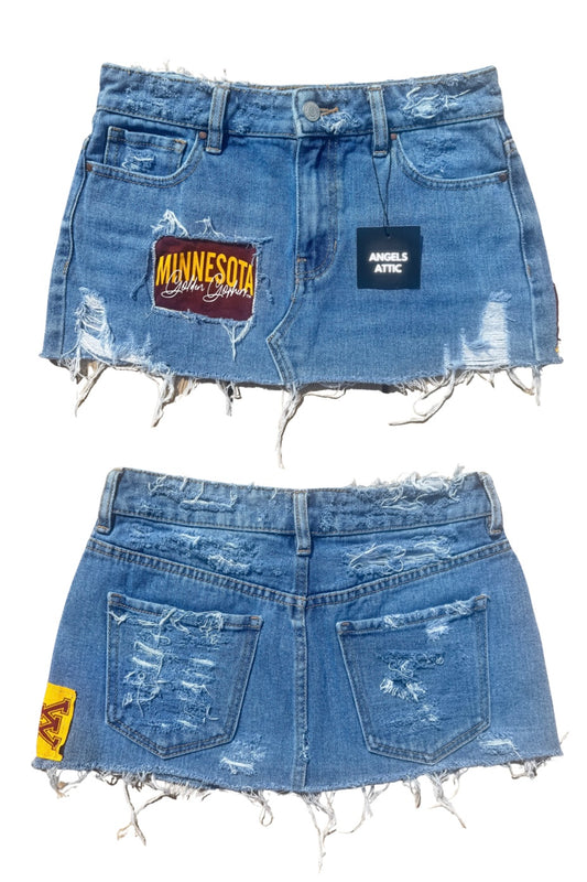 Upcycled Denim Mini Skirt 24” – Minnesota Gophers