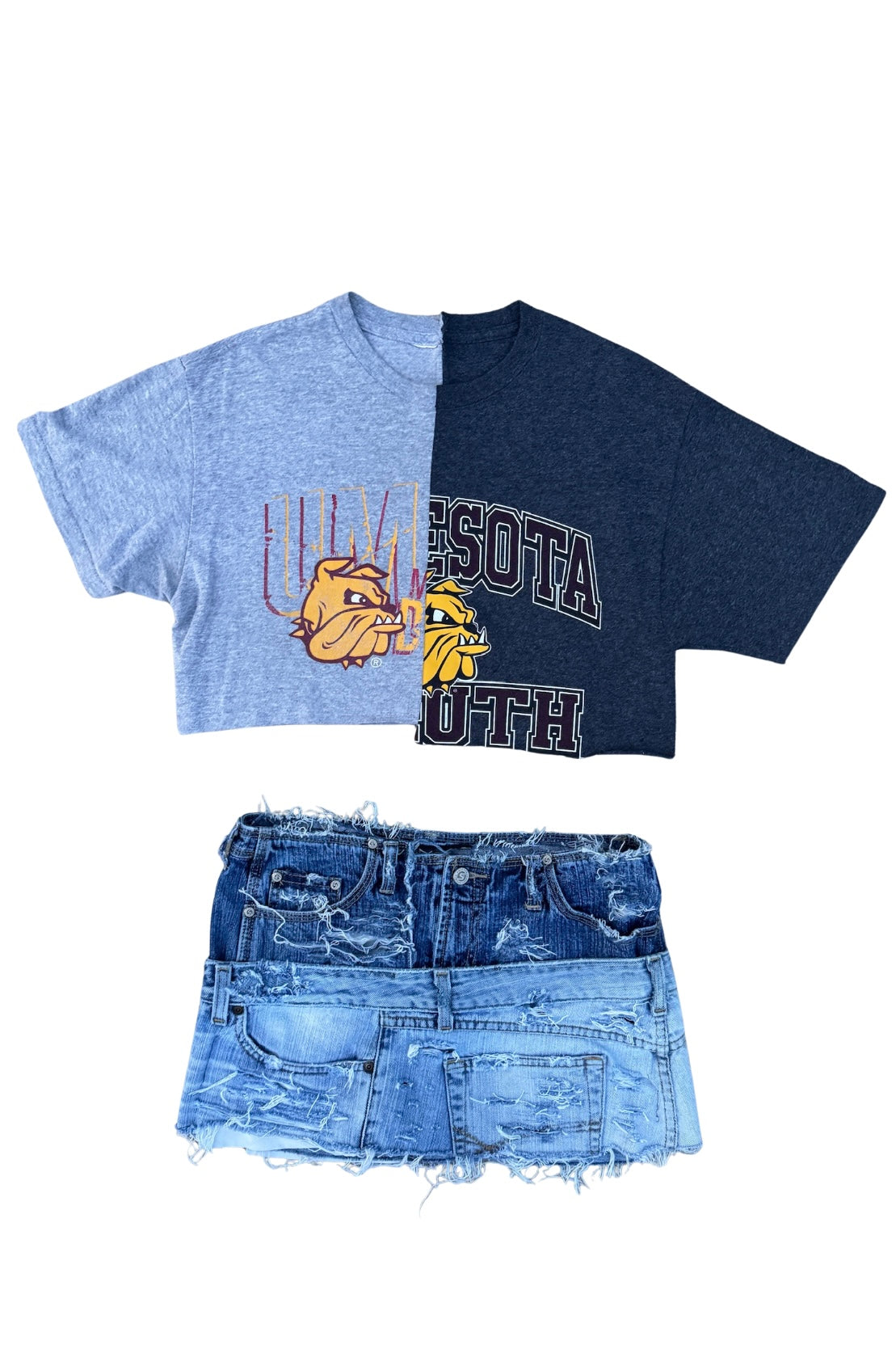 Upcycled Minnesota Duluth Bulldogs Crop Tee