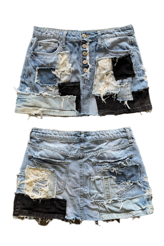 Denim Patchwork Skirt - 30”