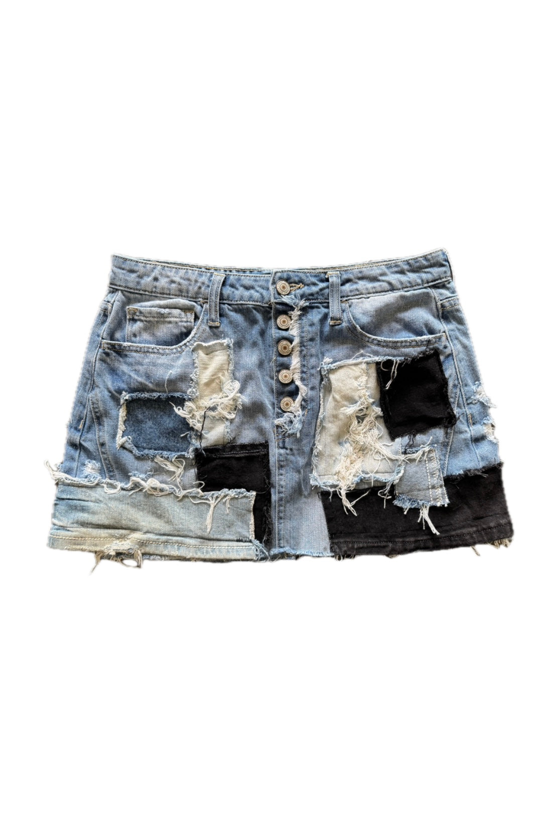 Denim Patchwork Skirt - 30”